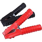 Pure Copper 1500A Jumper Cable Clamp,Heavy Duty, Replacement, Insulated Handle, Durable for Truck Car Batteries (Black + Red) 2PCS