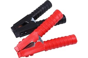 4BANG Pure Copper 1500A Jumper Cable Clamp,Heavy Duty, Replacement, Insulated Handle, Durable for Truck Car Batteries (Black + Red) 2PCS