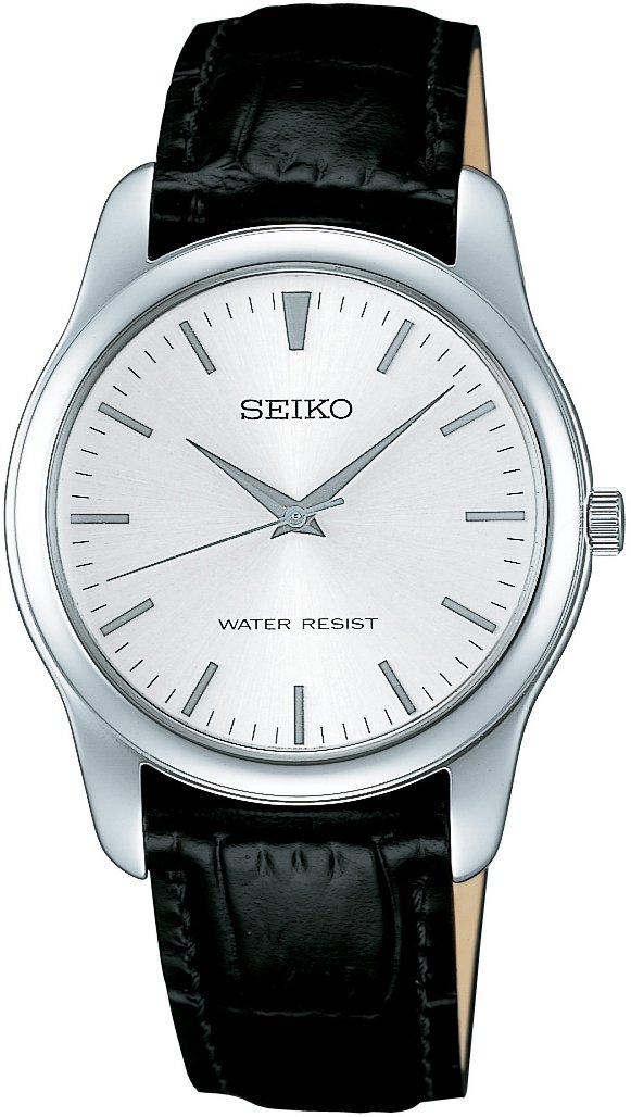 セイコーセレクション Seiko Selection Men's Quartz Pair, Silver/White/Band: Black (Cow Leather), Belt Type: