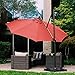 Abba Patio Offset Patio Umbrella 11-Feet Hanging Cantilever Umbrella with Cross Base and Umbrella Cover, Dark Red