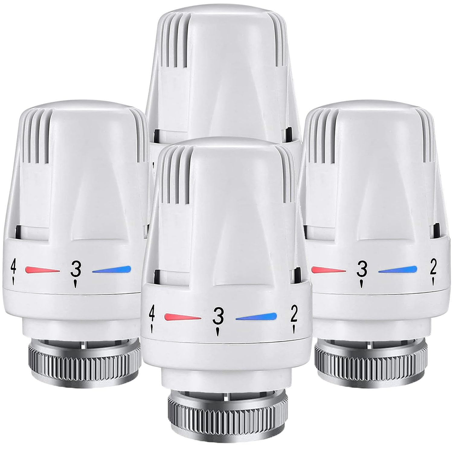 Litensh 4PCS Thermostatic Radiator Head, TRV M30x1.5 Radiator Thermostat Radiator Valve Replacement Head, Thermostatic Radiator Valve Heating System Temperature Control Heads for Home Office
