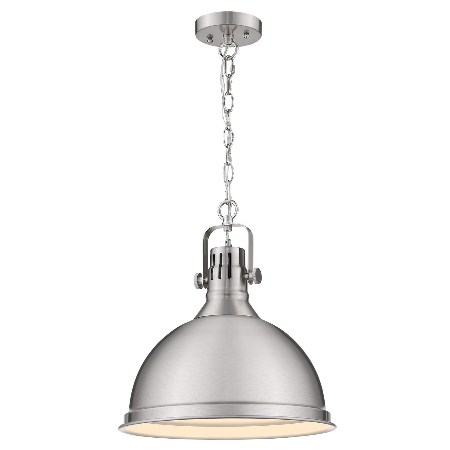 Emliviar 14 inch Pendant Lighting, Modern Metal Cage Hanging Light for Kitchen, Brushed Nickel Finish, 4054L BN