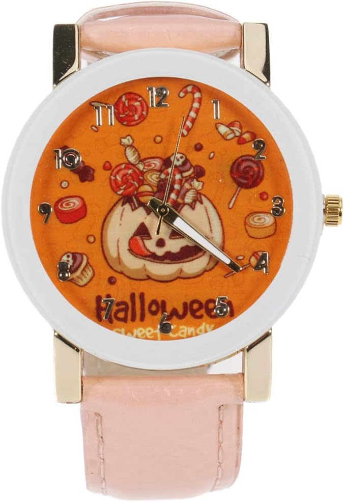Balacoo 1pc Women Wristwatch Fashionable Lucky Beautiful Scale Halloween Pumpkin Wristwatch Quartz Watch Elegant Watch Jewelry for Girls Ladies