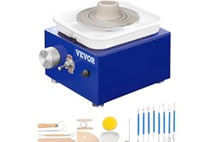 VEVOR Mini Pottery Wheel, 30W 0-300 RPM Ceramic Wheel, Adjustable Speed DIY Clay Machines, Electric Sculpting Kits with 3 Tur