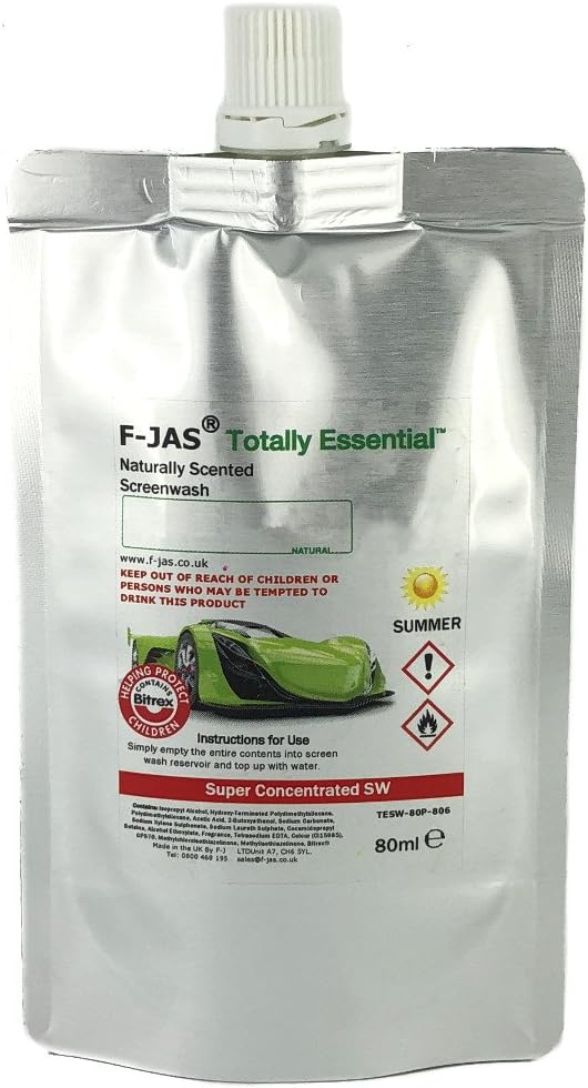 Naturally Scented Screenwash (80ml Pouch Summer Super Concentrated, Ylang Extra & Citrus)