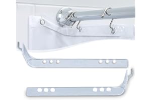 SlipX Solutions No Mess Splash Guard for Shower & Bathtub Curtain Liners | Bath Accessories to Keep Water Where It Belongs for A Non-Slip Bathroom Floor | Adhesive Free, Easy to Attach | 2 Per Pack