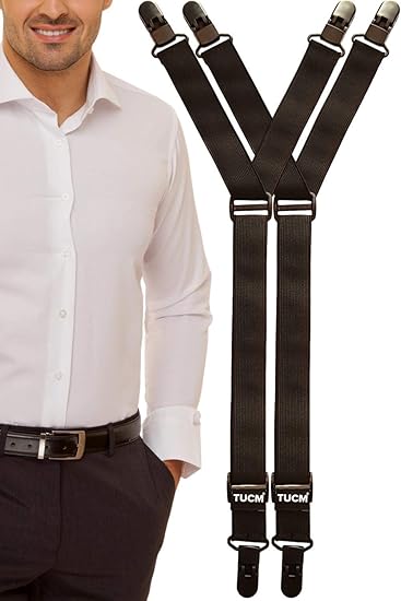 Amazon Tucm Shirt Stays シャツステイ 英国で手作り デュアルタックフィットで靴下または太ももの周りに装着 軽量で超スリムなデザイン 服 ファッション小物 通販