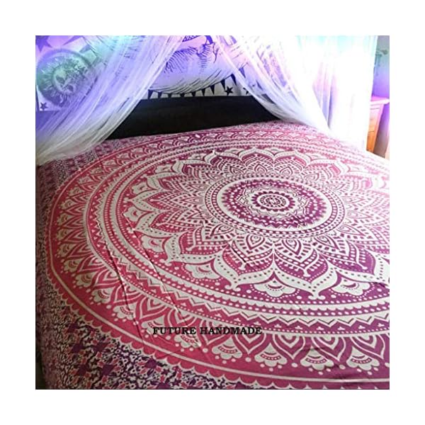 FUTURE HANDMADE Rosa Ombre Mandala Arazzo Parete Decor Hippie Copriletto | DeHippies.com