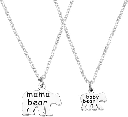 mama bear baby bear necklace