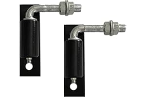 HOMYDOM Steel J-Bolt Hinge Doors Gates 1/2 Inch Heavy-Duty Welded Hinge Heavy-Duty Driveway Gates for Welding on Larger Iron or Steel Gates, 2 Packs