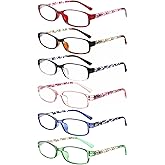 NORPERWIS 6 Pack Ladies Reading Glasses for Women Blue Light Blocking Spring Hinge Fashion Eyeglasses Readers for Women (Mix Color-2, 2.00)
