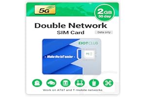 EIOTCLUB Data Only SIM Card for 2GB 30Day- 5G LTE Compatible with U.S. Networks, Ideal for Security Cameras, Hotspot and Tablets, Trail Cameras, No Contract Required