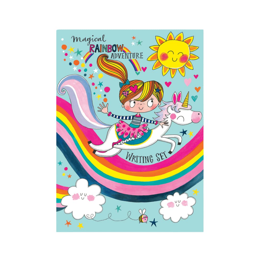 Rachel Ellen Designs Ltd Magical Rainbow Adventure Writing Set, 22 x 16 x 1.5 cm, Multicoloured Unicorn Stationery Set