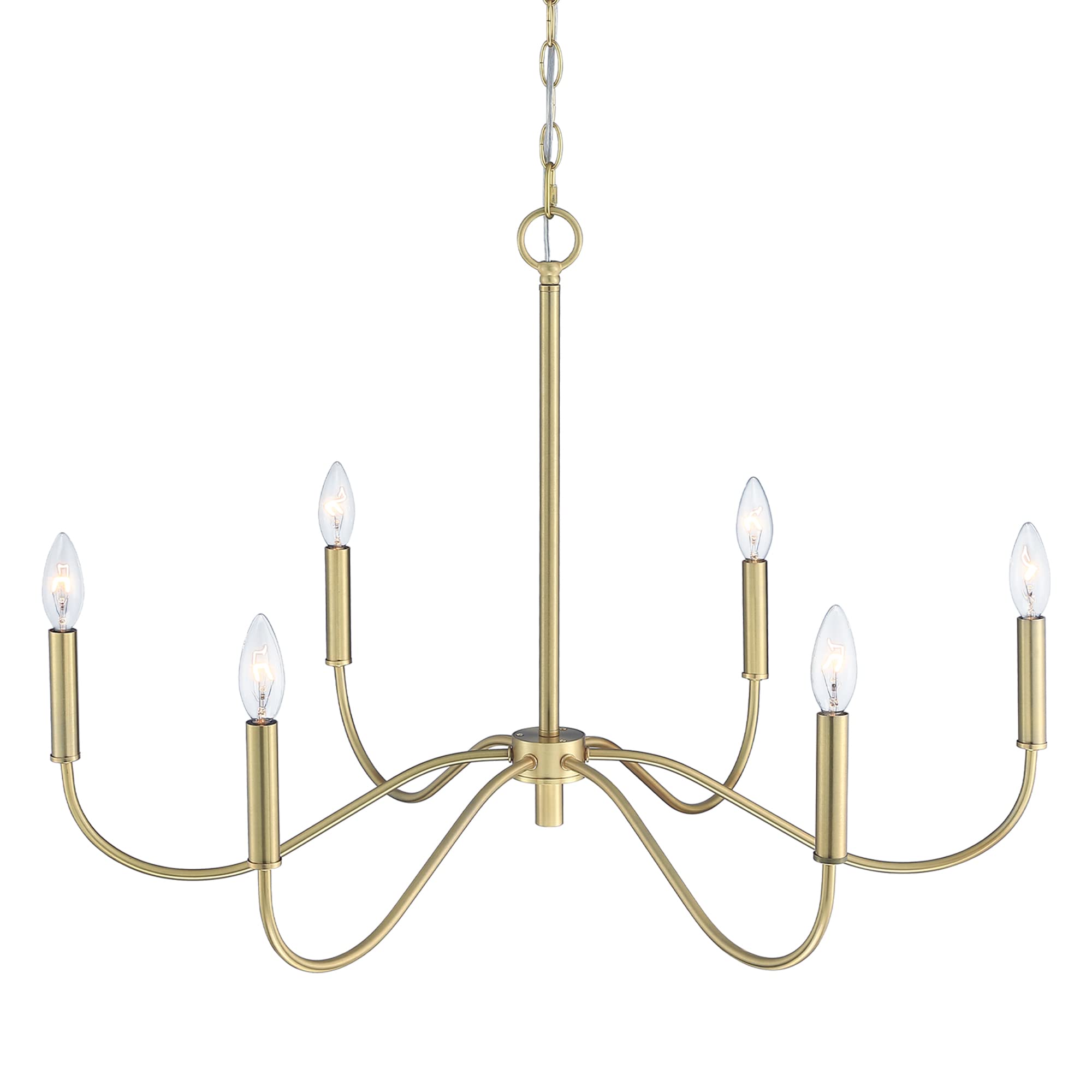 Photo 1 of ++CLOSED BY FACTORY+++++BUNKOS 6-Light Gold Chandelier, Modern Gold Pendant Light, Adjustable Height Farmhouse Chandelier, Ceiling Light Fixture for Dining Room Bedroom Foyer Living Room Kitchen Island