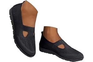 Knit Mesh Walking Shoes for Women Slip On Orthopedic Shoes with Retro Checkered Pattern Soft Cushion Lightweight Breathable A