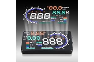 EIMSOAH 5.5inch Car HUD Car, Auto Windshield Screen Speed Display, OBD 2 EU OBD Compatible, with Driving Mileage Measurement for Cars