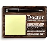 Doctor Appreciation Gifts for Women Men, Thank You Gifts for Doctors Birthday Christmas Graduation, Doctor Definition Self-Stick Note Pad Holders Office Decor