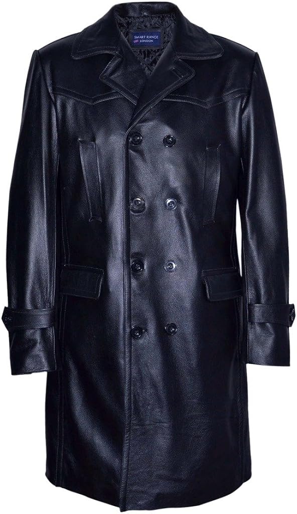 German Naval Navy Blue Men's Military WW2 Real Cowhide Leather Jacket