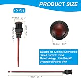 PATIKIL 12mm Red Signal Indicator Light 5pk AC/DC 110-220V Waterproof Panel view 2