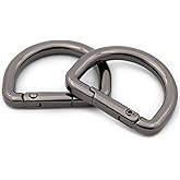 Metal D-Rings, 10 PCS Spring Opening Purse Making Clip Key Ring Holder (Gunmetal)