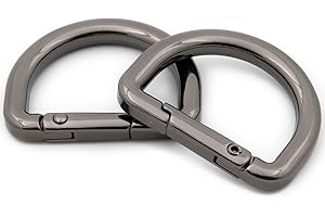 LOOSCO Metal D-Rings, 10 PCS Spring Opening Purse Making Clip Key Ring Holder (Gunmetal)