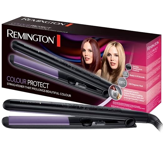 Remington Haarglätter Colour Protect S6300, hochwertige Colour Protect-Keramikbeschichtung zum Schutz vor Farbverlust, schwar