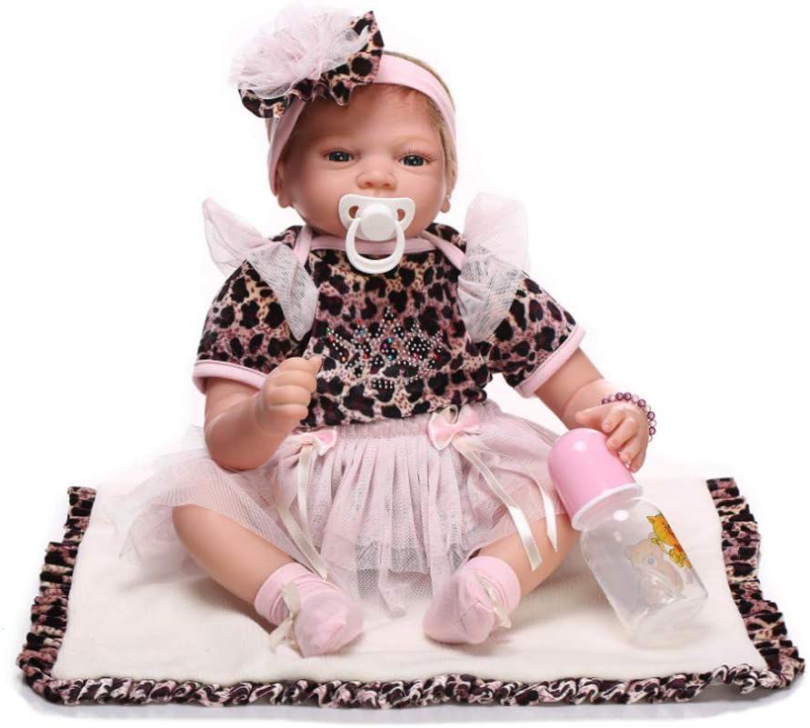 Prezzo Reborn Baby Dolls Handmade Ragazza Bambola Morbida Vinile in Silicone Realistico Bambini Giocattolo Regalo 55cm,Color1,55cm Offerte