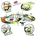 HOMOFY Slot Car Race Track Sets Dinosaur Toys Jurassic World with 142 Pieces Flexible Tracks 2 Dinosaurs,1 Military Vehicles,4 Trees,2 Slopes,1 Double-door and 1 Hanging Bridge for Children's Gift