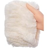 HEIZZI Women's Real Fur Headband & Black Infinity Scarf - 2-in-1 Fuzzy Ear Warmer, Winter Earmuff Neck Warmer