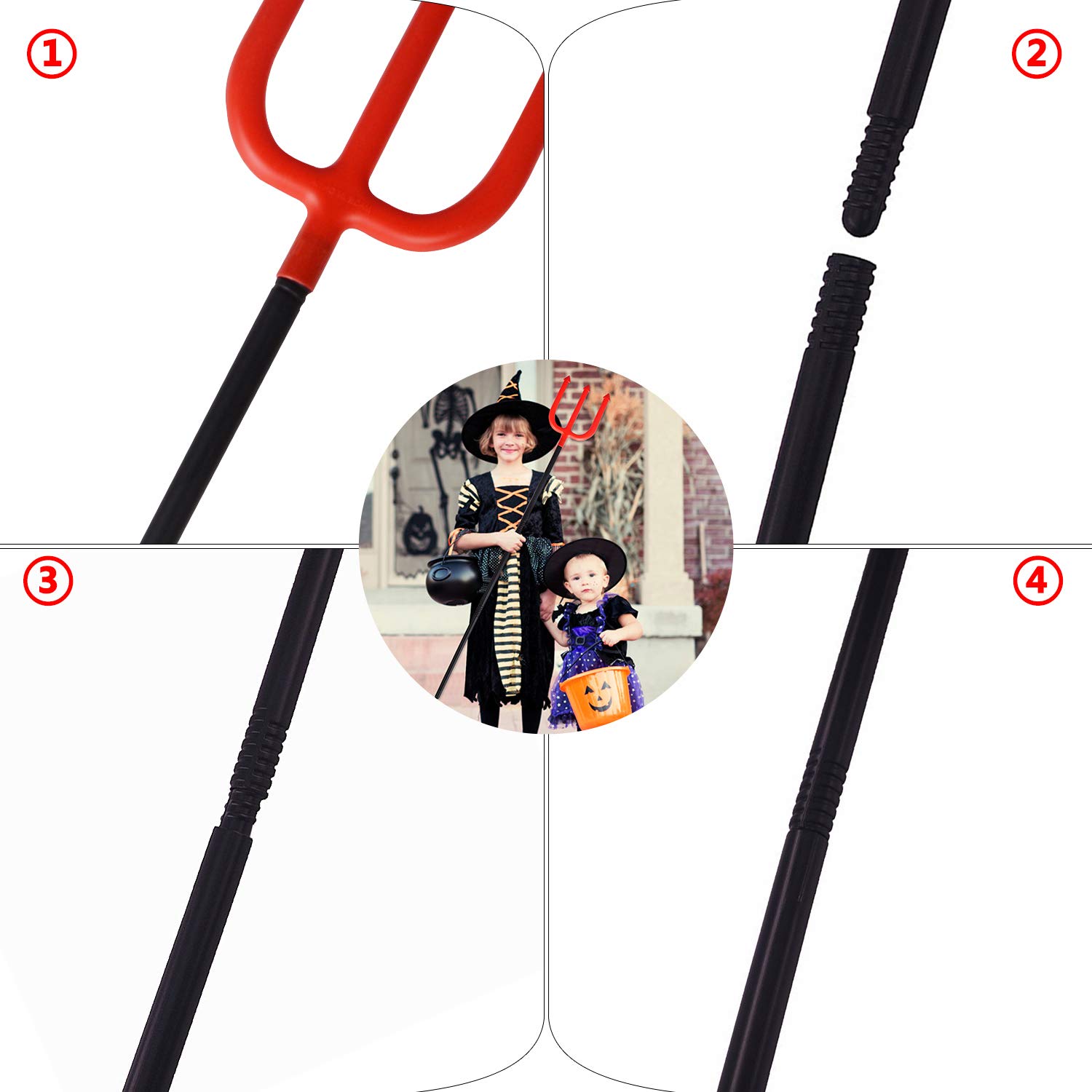 Fansport Halloween Kids Toy Pitchfork with Handle Halloween Prop Costume Prop Haunted House Prop