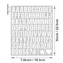 YNHAY 1960Pcs Waterproof 1" Vinyl Alphabet & Number