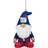 FOCO NFL New York Giants 3.5 Inch Resin Gnome Christmas Ornament - Plaid Overalls