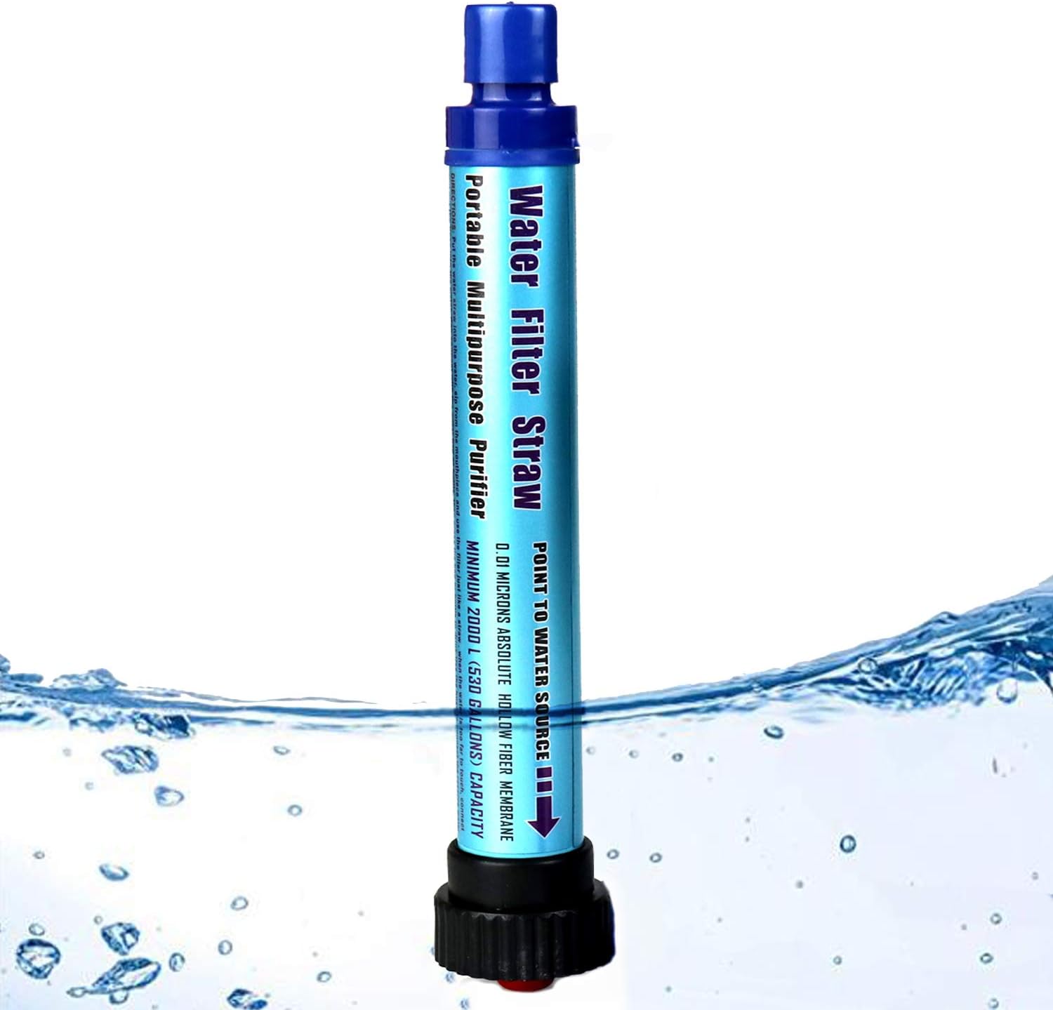 SurvivaIStraw Water Filter Straw for Backpacking and Camping, Advanced Water Purification with 2000L 4-Stage Filtration, Water Purifier for Hiking,Hunting, Travel and Emergency
