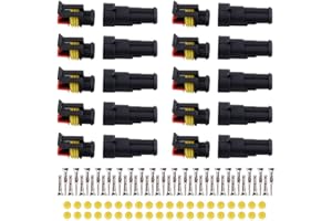 MUYI 10 Kit 2 Pin Way Waterproof Electrical Connector 1.5mm Series Terminals Water Resistend