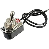 Heavy Duty Toggle Switch SPST 2 Pin ON/Off Rocker Toggle Switch 6A/125V 3A/250V for Car Truck Boat Marine Black Shell(1PCS)