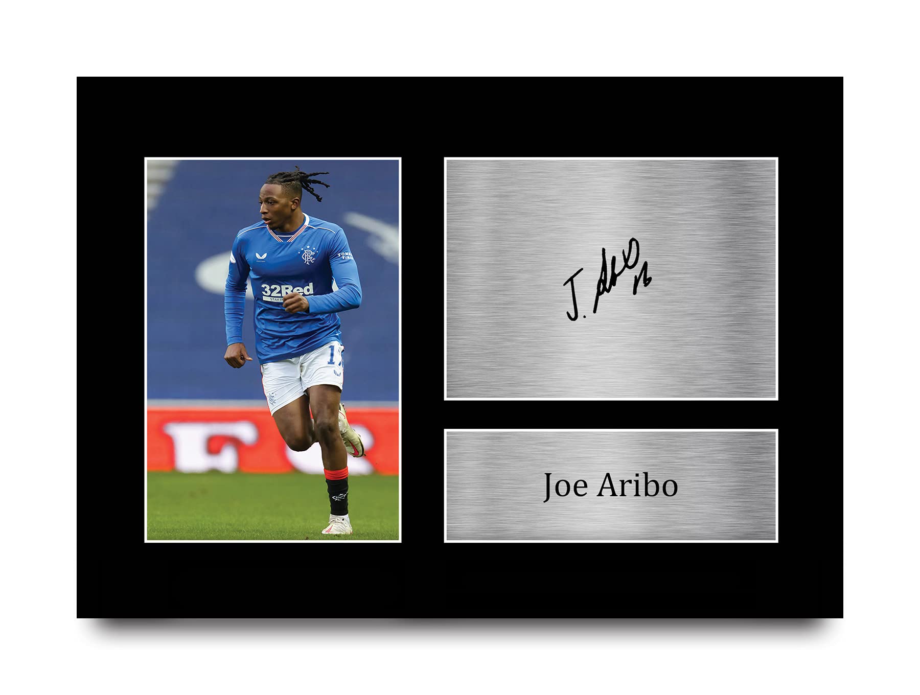 HWC Trading A4 Joe Aribo Rangers Gifts Printed Signed Autograph Picture for Football Fans and Supporters