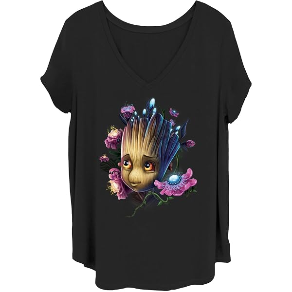 Marvel I Am Groot - Maglietta Bambina E Ragazza Manica Corta, Linework, Ufficiale, In Cotone E Poliestere