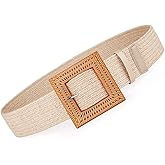 Rrwin Rattan Straw Raffia Summer Belts for Women 2026 Elastic Stretch Woven Waist Wide Band