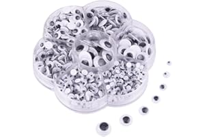 KUUQA 700 Pieces Mixed Wiggle Googly Eyes Self Adhesive Googly Eyes DIY Scrapbooking Crafts (Assorted Sizes)