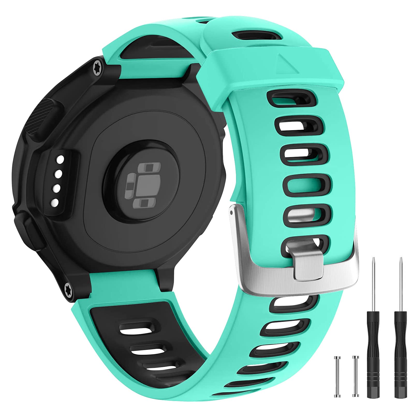 Songsier Forerunne 735XT Strap, Silicone Watch Strap Wrist Replacement Band with Quick Release for Forerunner 735XT 235 235Lite 230 220 620 630