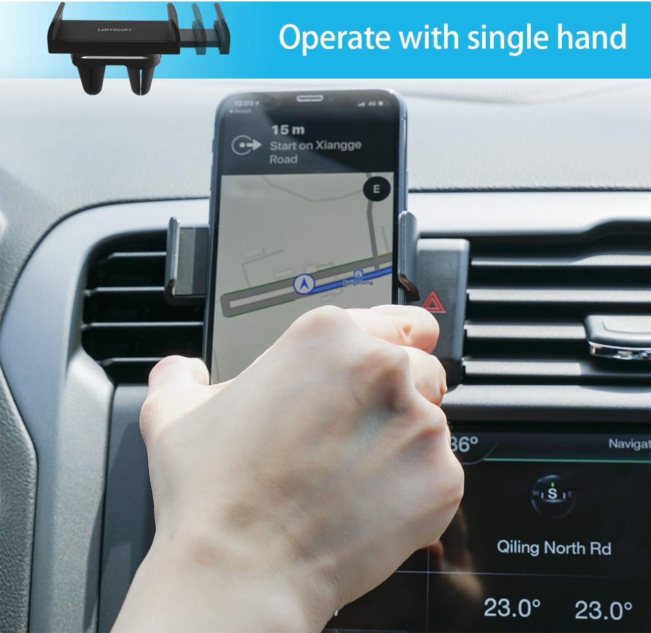 Lamicall Car Phone Holder, Universal Vent Mount, 360 Rotating Air Vent Cradle Stand for iPhone 17 16 15 14 Pro Max Plus Air - Image 3