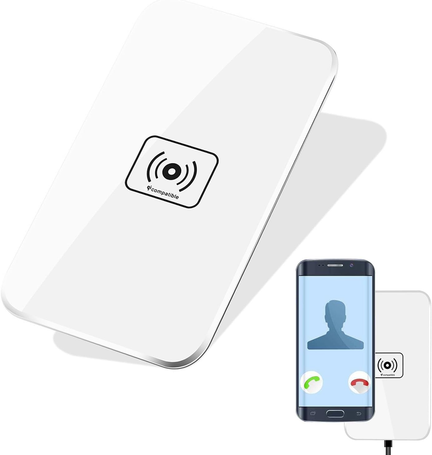 QI Wireless Charger, Wireless Charging Pad,Standard Charge for QI-Enabled iPhone X/8/8 Plus,Samsung Galaxy Note 8/S8/S8 Plus/S7 Edge/S7/S6 Edge/Note 5,HTC,Nokia,LG and more