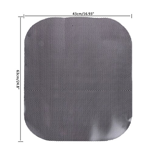 OTGO 2pcs Car Sun Shade UV Electrostatic Stickers Car Sunscreen Window Film, Black,63x43cm - Thumbnail 3