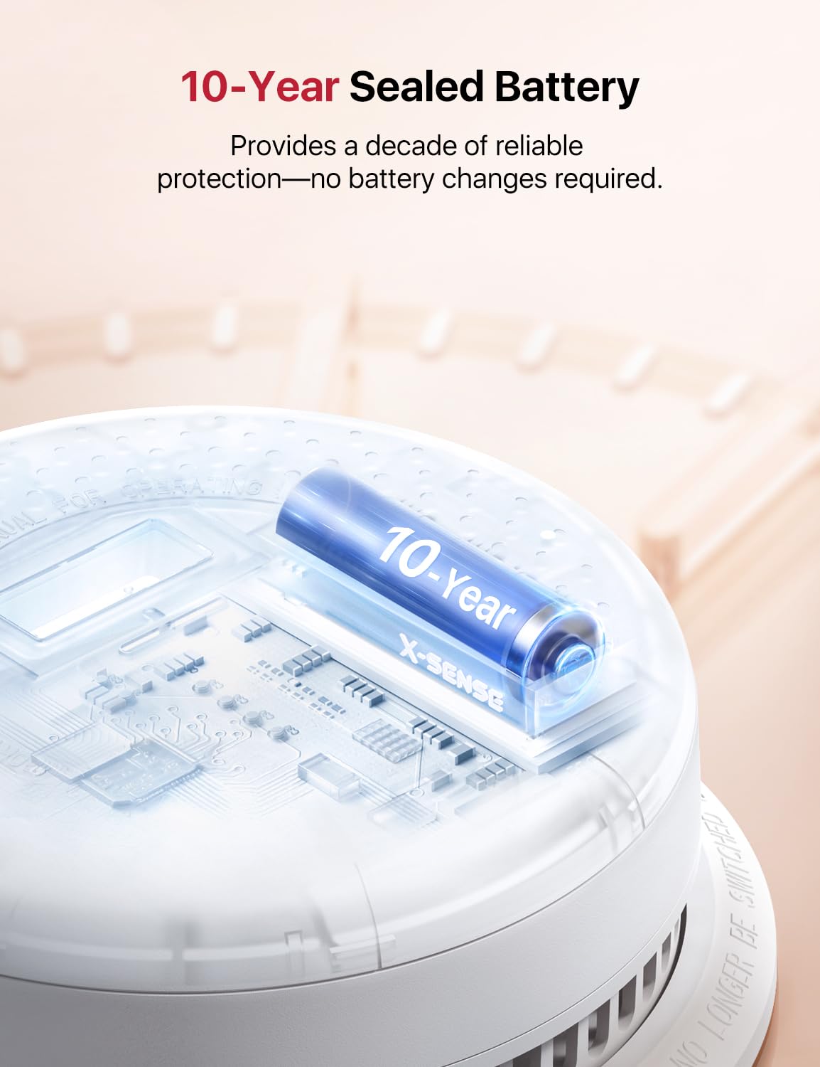 X-Sense Smoke and Carbon Monoxide Detector Combo, Wireless Interconnected Combination Smoke and Carbon Monoxide Detector with LCD Display & 10-Year Battery, RF Interconnected Model, 6-Pack