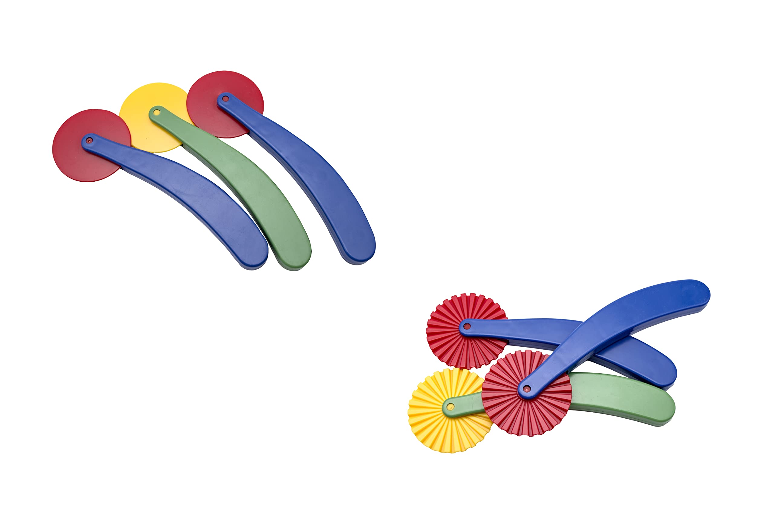 Craftplay Modelling tools | Dough cutting wheels | Children's dough modelling tools | Pack of 6 plain & patterned