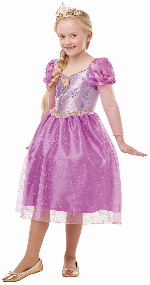 Rubie's Official Disney Princess Rapunzel Tangled Glitter and Sparkle Girls Costume, Childs Size Medium Age 5-6 Years