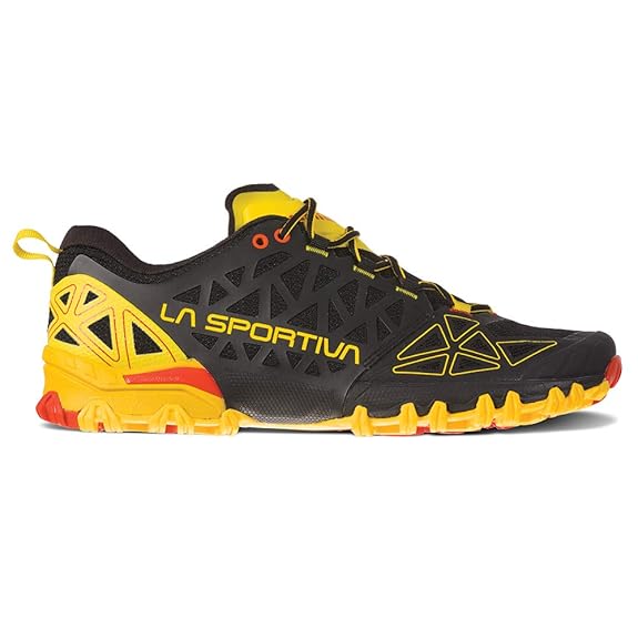 La Sportiva Bushido II Running Shoe, Black/Yellow, 38