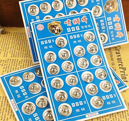 YOYOSTORE 20 Black and 20 Silver Tone Metal Press Studs Buttons Card 14MM Snap Closing Fasteners Dress Coat Titch Twitch Sew On Doll Baby Buttons Pewter Craft Rapid Rivet Making Poppers Tool