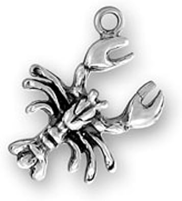 Sterling Silver Womens 1mm Box Chain Small Lobster Or Crawfish Pendant Necklace