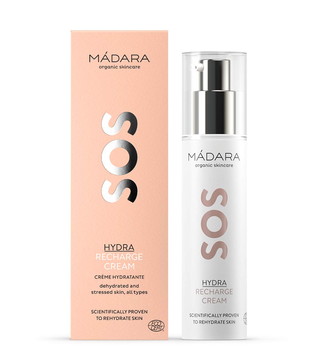 MÁDARA Face Cream for women – SOS Hydra Recharge Cream 50ml, Intensely Hydrating Face Moisturiser with Hyaluronic Acid and Linseed, Dermatologically Proven, for Dry Skin, Organic Certified — image 1
